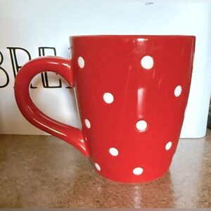 Garden Ridge Red Mug with White Polka Dots Microwave and Dishwasher Safe